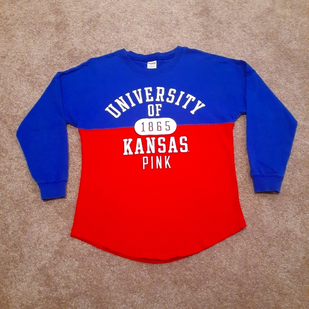PINK Kansas Jayhawks long sleeve tee